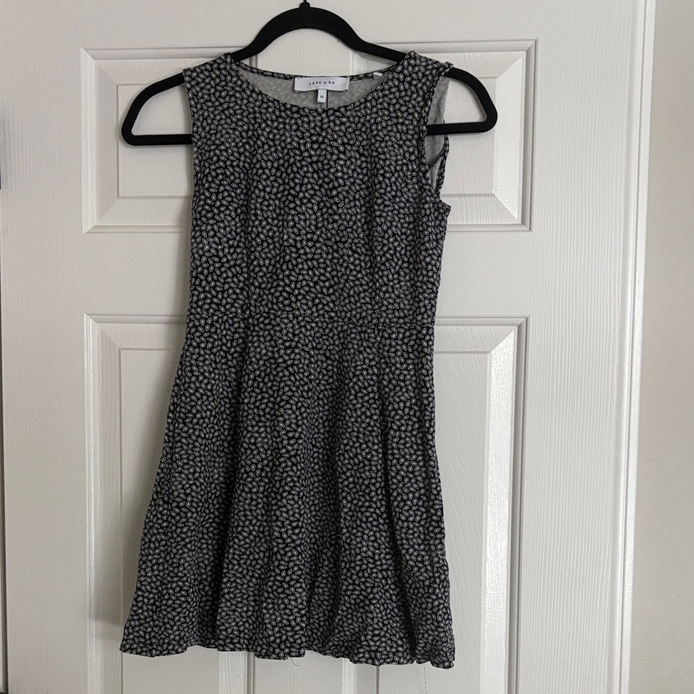 Lake and Ro Black and White Patterned Mini Dress